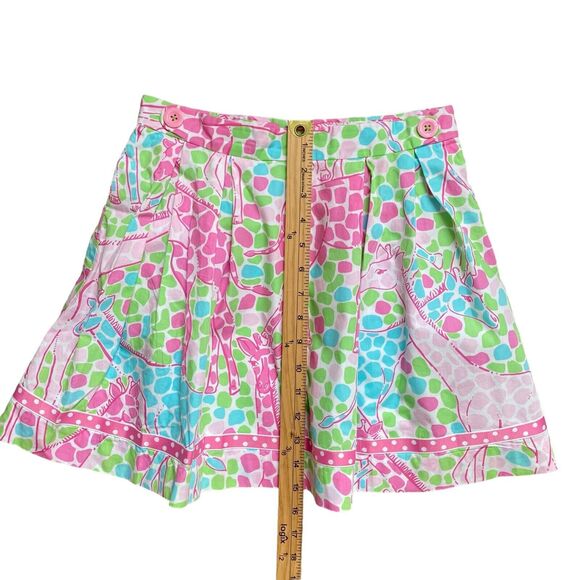 Lilly Pulitzer Pleated Skirt Girls 12 Pink Blue Floral Giraffes print Summery - Picture 3 of 8